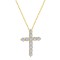 Lănțișor Cruce din Argint 925 cu Pietre Strălucitoare, Model Elegant CROSS, Auriu / Argintiu, 40+6 cm, 2,84 gr