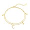 Bratara argint, dama, argint 925 placat cu aur, luna si stele, auriu, 1,69 gr