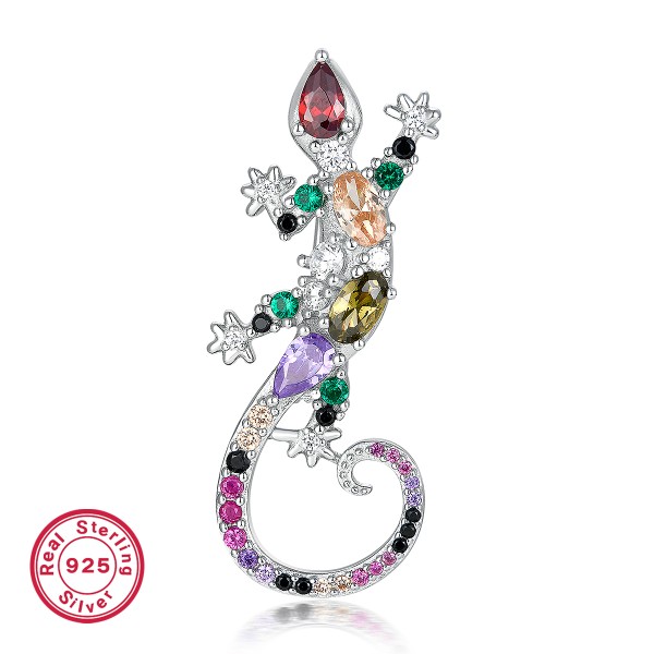 Brosa argint cu pietre colorate, martisor argint, cadou martie, cadou martisor profesoare, invatatoare, femei, argint 925 rodiat, argintiu, 4,34 gr