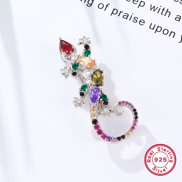 Brosa argint cu pietre colorate, martisor argint, cadou martie, cadou martisor profesoare, invatatoare, femei, argint 925 rodiat, argintiu, 4,34 gr