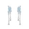 Cercei lungi argint cu fluture, cercei lungi lantisor, fluturas bleu, dama, argint 925, argintiu, 1,75 gr