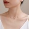 Colier Floating Pearls din argint cu perle naturale de cultura, colier fir transparent cu perle plutitoare,  un accesoriu delicat care pare să plutească pe piele
