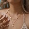 Lănțișor Van Luxy White Gold cu Trifoi și Sidef Natural Mother of Pearl din Argint Placat cu Aur sau Argint Rodiat – Colier Elegant din argint, 3,15 gr