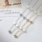 Lănțișor Van Luxy White Gold cu Trifoi și Sidef Natural Mother of Pearl din Argint Placat cu Aur sau Argint Rodiat – Colier Elegant din argint, 3,15 gr
