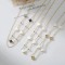Lănțișor Van Luxy White Gold cu Trifoi din Sidef Natural și Biluțe din Argint – Argint Placat cu Aur sau Argint Rodiat | Mother of Pearl, 2,83 gr